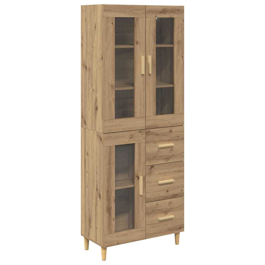 Highboard Altholz 69,5 x 34 x 180 cm Holzwerkstoff