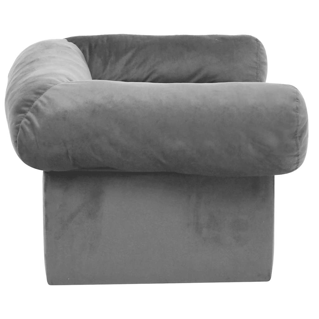 Hundesofa mit Schublade Dunkelgrau 75x50x38 cm Plüsch