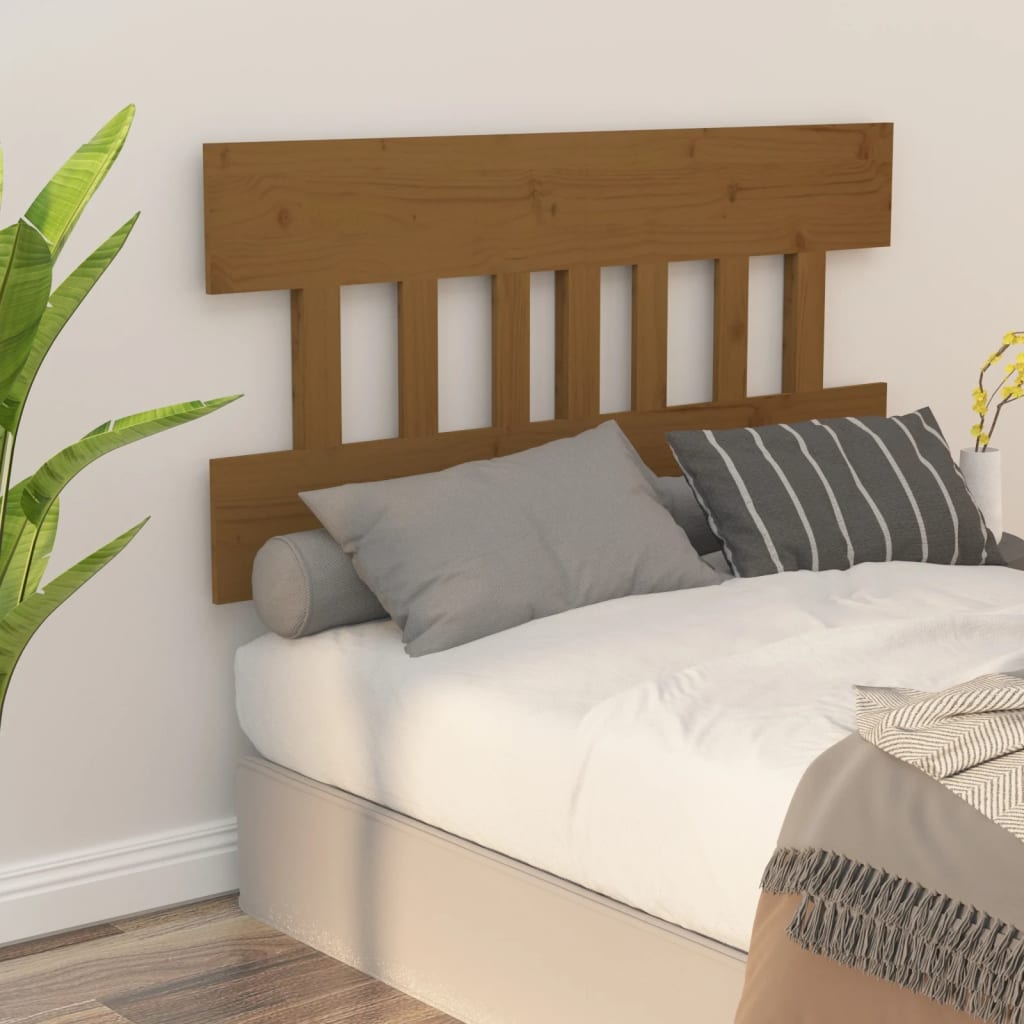 Bett-Kopfteil Schwarz 78,5x3x81 cm Massivholz Kiefer