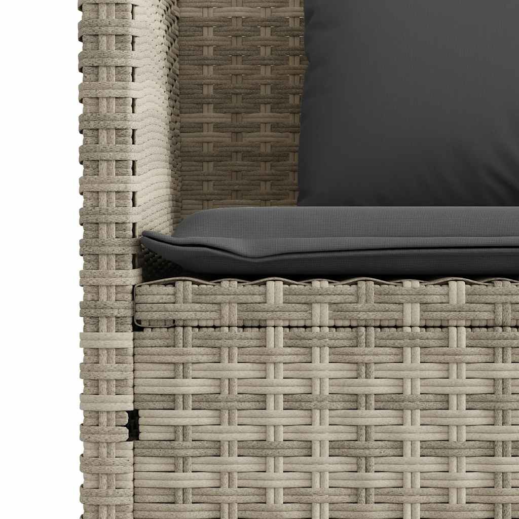 Gartenbank mit Kissen Schwarz Poly Rattan