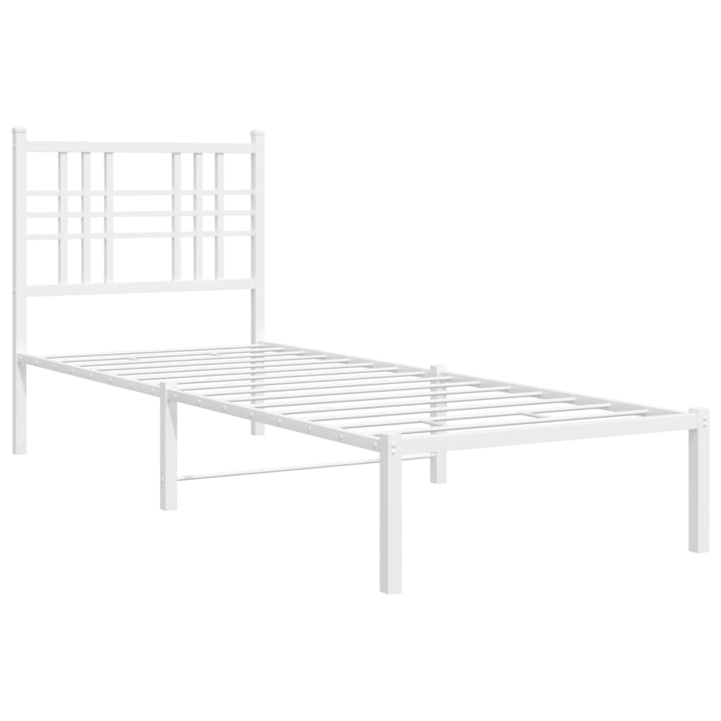 Bettgestell mit Kopf- und Fußteil Metall Schwarz 90x200 cm