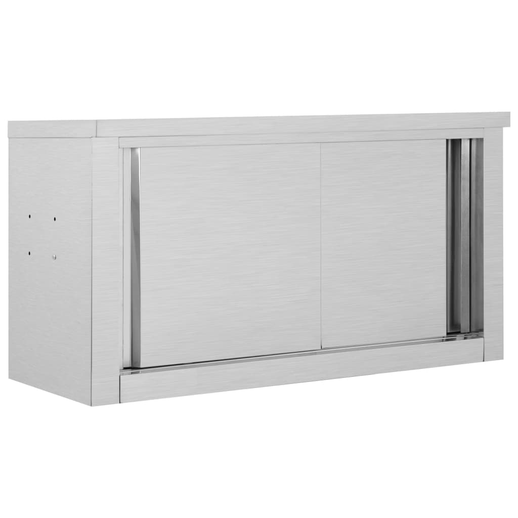Wandhängeschrank mit Schiebetüren 150×40×50 cm Edelstahl
