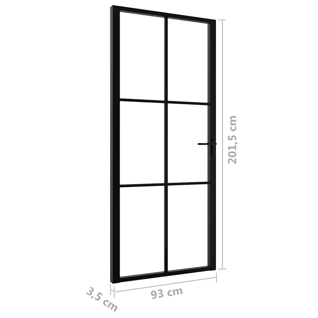 Innentür ESG Glas und Aluminium 76x201,5 cm Schwarz