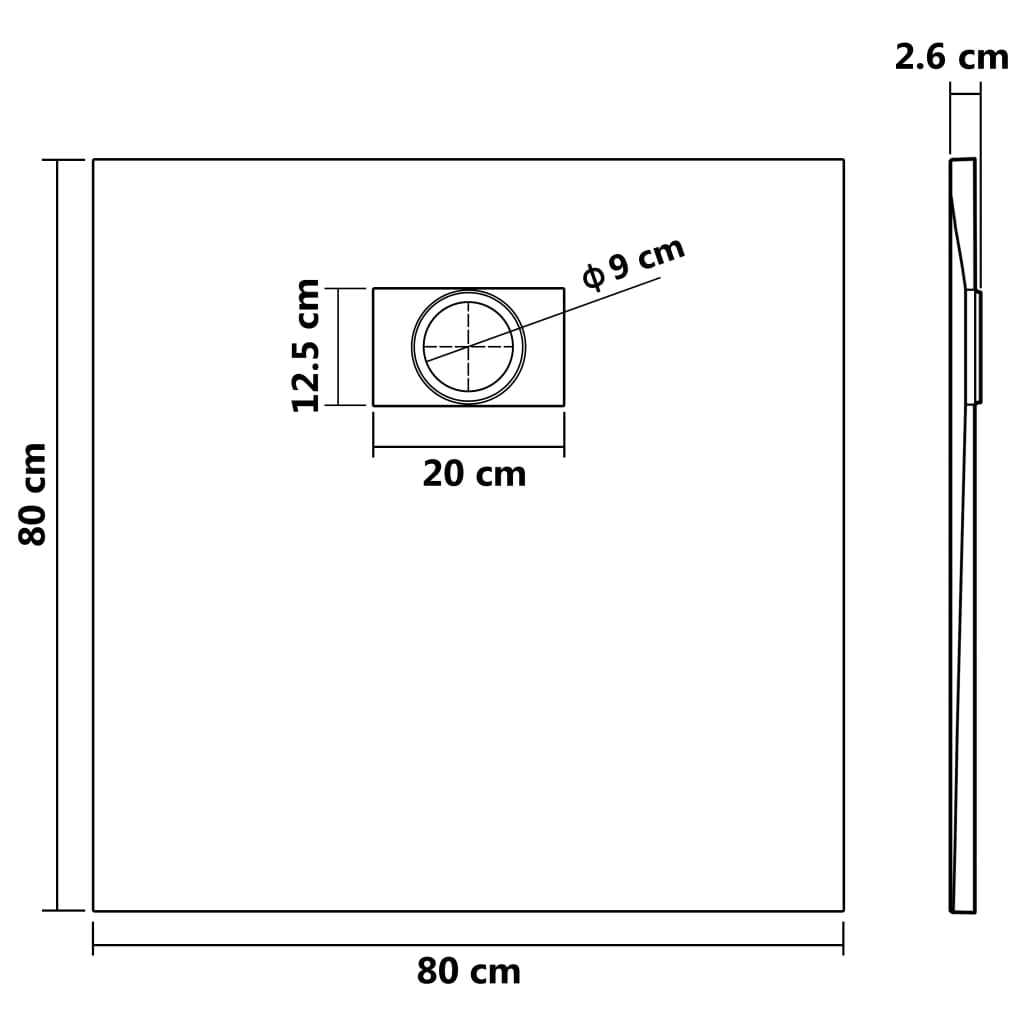 Duschwanne SMC Weiß 120×70 cm