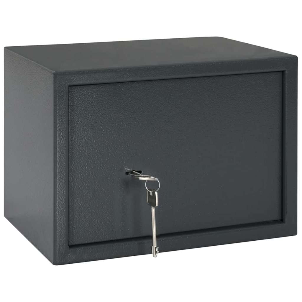Safe Box mit Schloss Dunkelgrau 23 x 17 x 17 cm Stahl