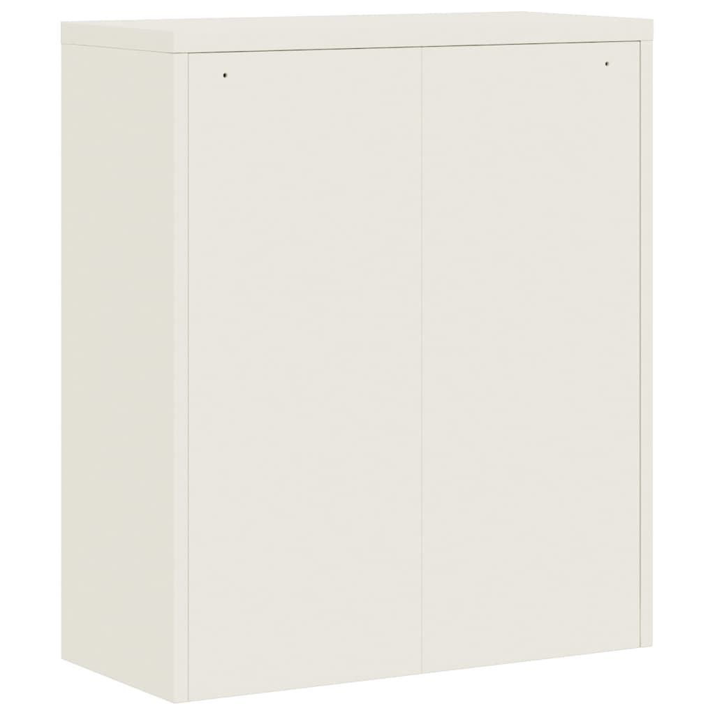 Aktenschrank mit 2 Türen Grau 90 cm Stahl