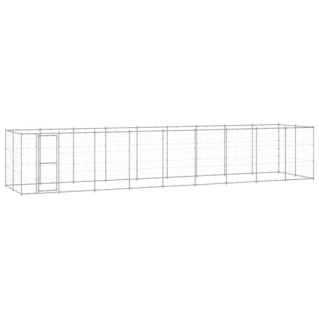Outdoor-Hundezwinger mit Überdachung Stahl 7,26 m²