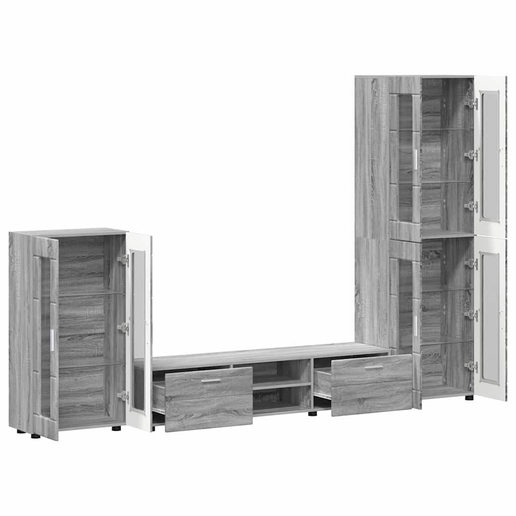 Highboard mit Regal FLORIN Weiß 60 x 35 x 182 cm Holzwerkstoff