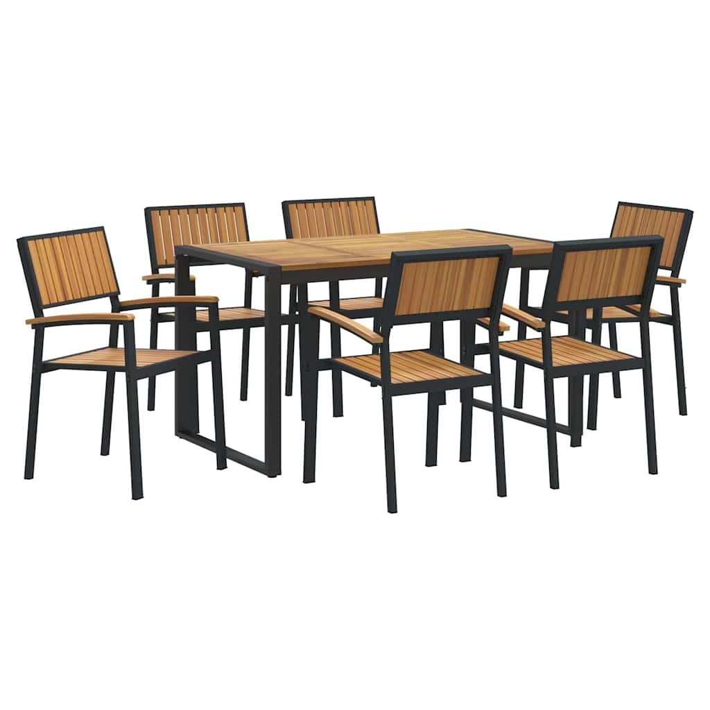 Garten Essgruppe 5 pcs Grau Massivholz Akazie