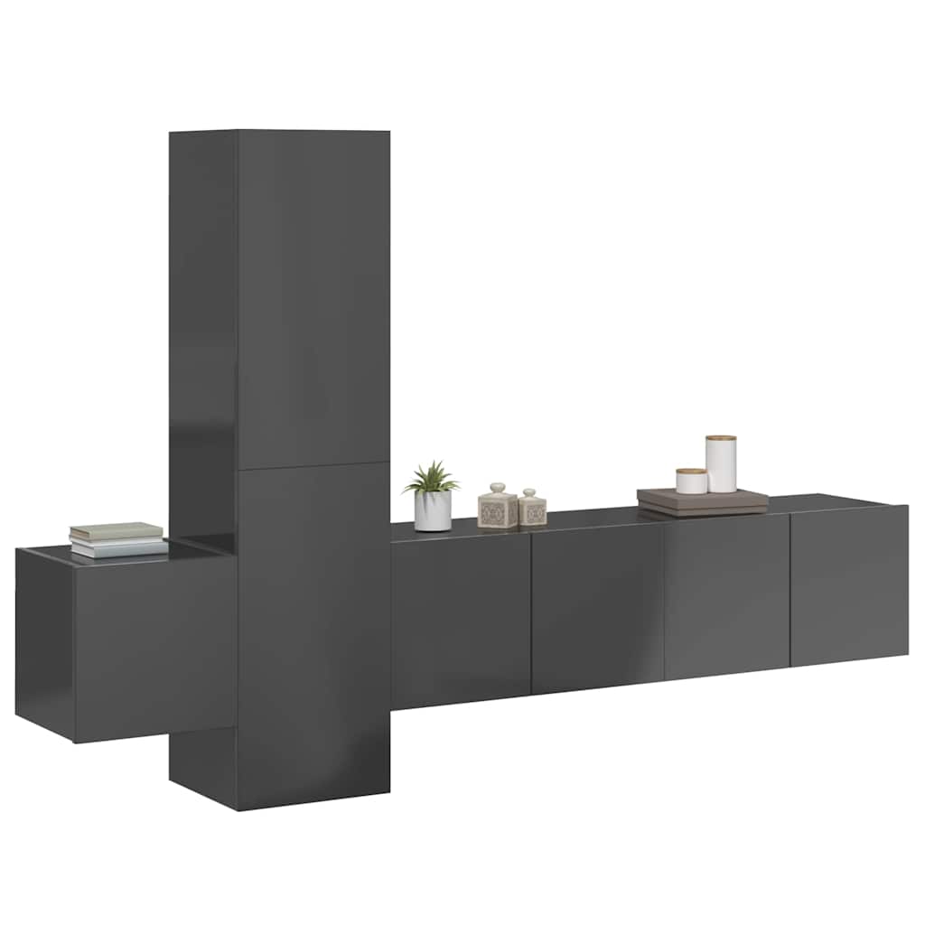 5-tlg. TV-Schrank-Set Weiß Holzwerkstoff