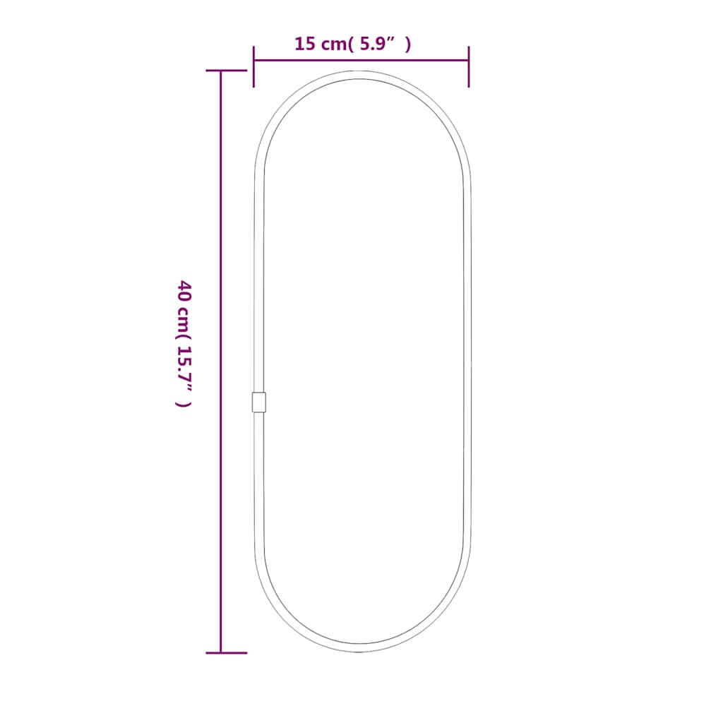 Wandspiegel Silbern 50x20 cm Oval