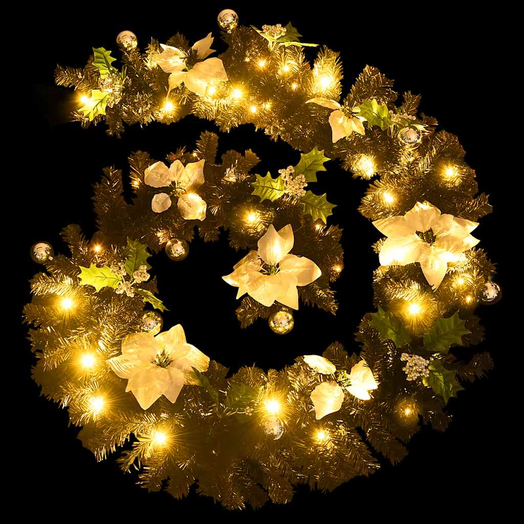 Weihnachtsgirlande mit LED-Lichtern Grün 2,7 m PVC