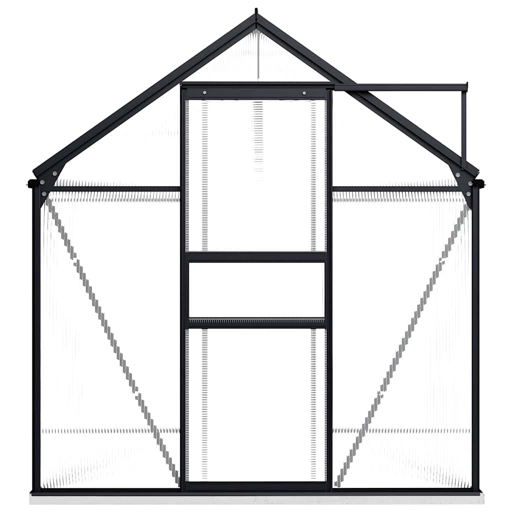 Gewächshaus mit Fundament Anthrazit Aluminium 3,61 m²