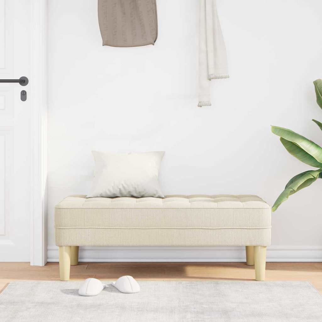 Bank mit Kissen Hellgrau 113 x 57 x 39 cm Stoff