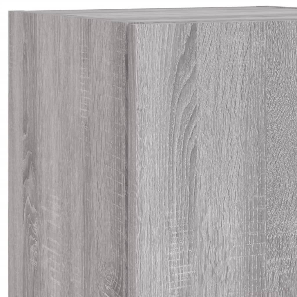 5-tlg. Wohnwand mit LED-Beleuchtung Weiß Holzwerkstoff