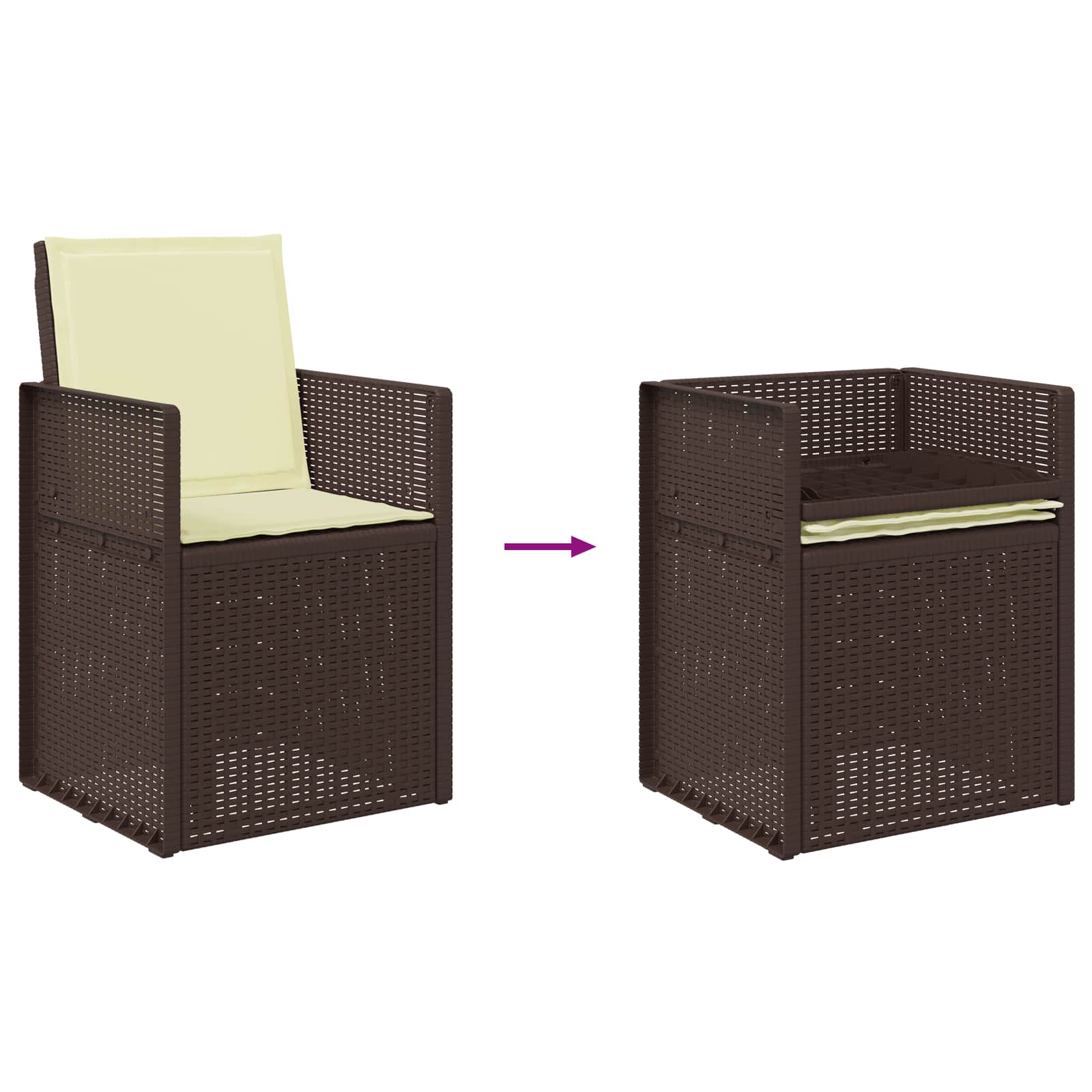 Garten Esszimmerstühle 2 pcs Weiß und Hellgrau PP