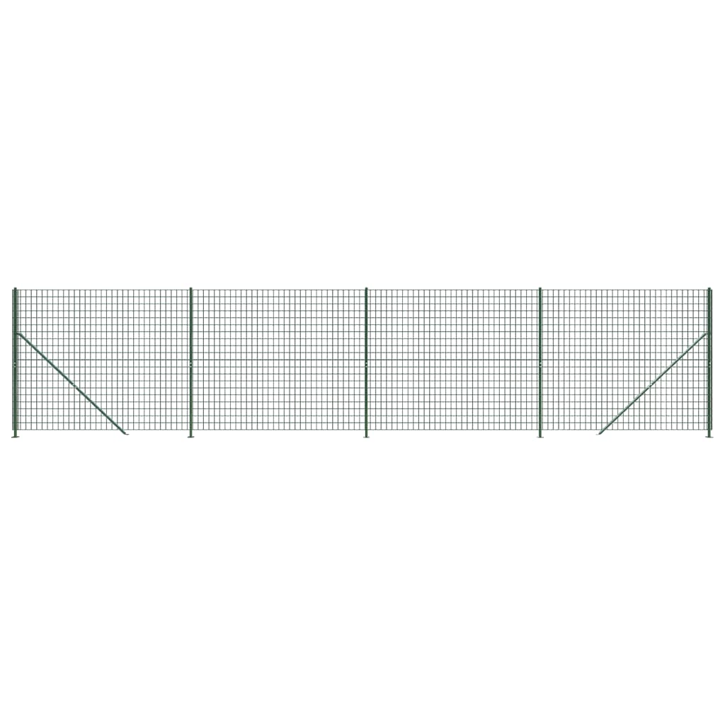 Maschendrahtzaun mit Bodenflansch Grün 1,6x10 m
