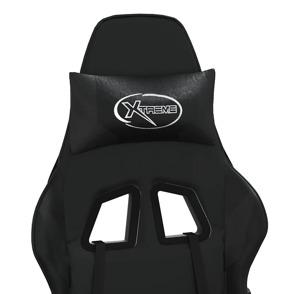 Gaming-Stuhl mit Massagefunktion Schwarz und Blau Kunstleder