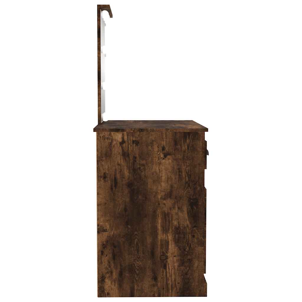 Schminktisch mit Spiegel Weiß 90x50x132,5 cm Holzwerkstoff