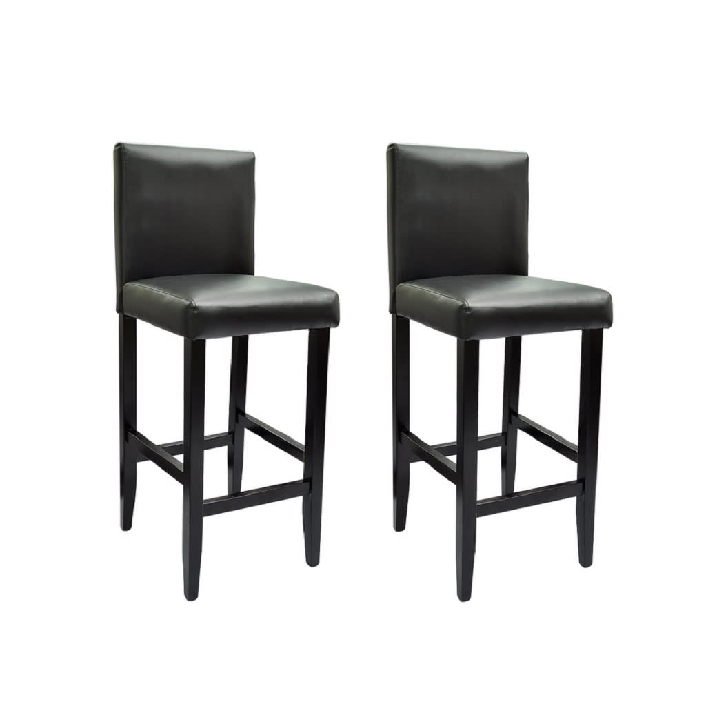 Barhocker 2 Stk. Weiß Kunstleder