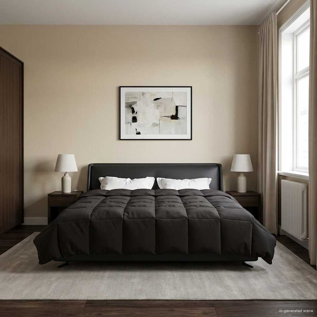 Sommerdecke Gesteppt Anthrazit 135 x 200 cm Mikrofaser