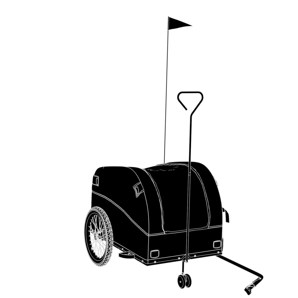 Fahrradanhänger Schwarz und Orange 30 kg Eisen