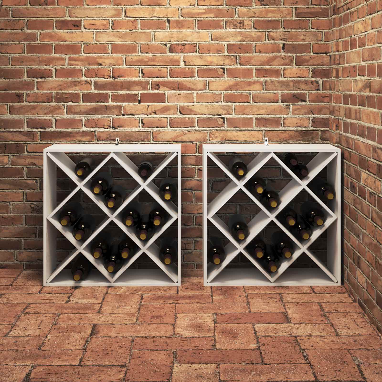 Weinschrank 56 x 25 x 56 cm Massivholz Kiefer