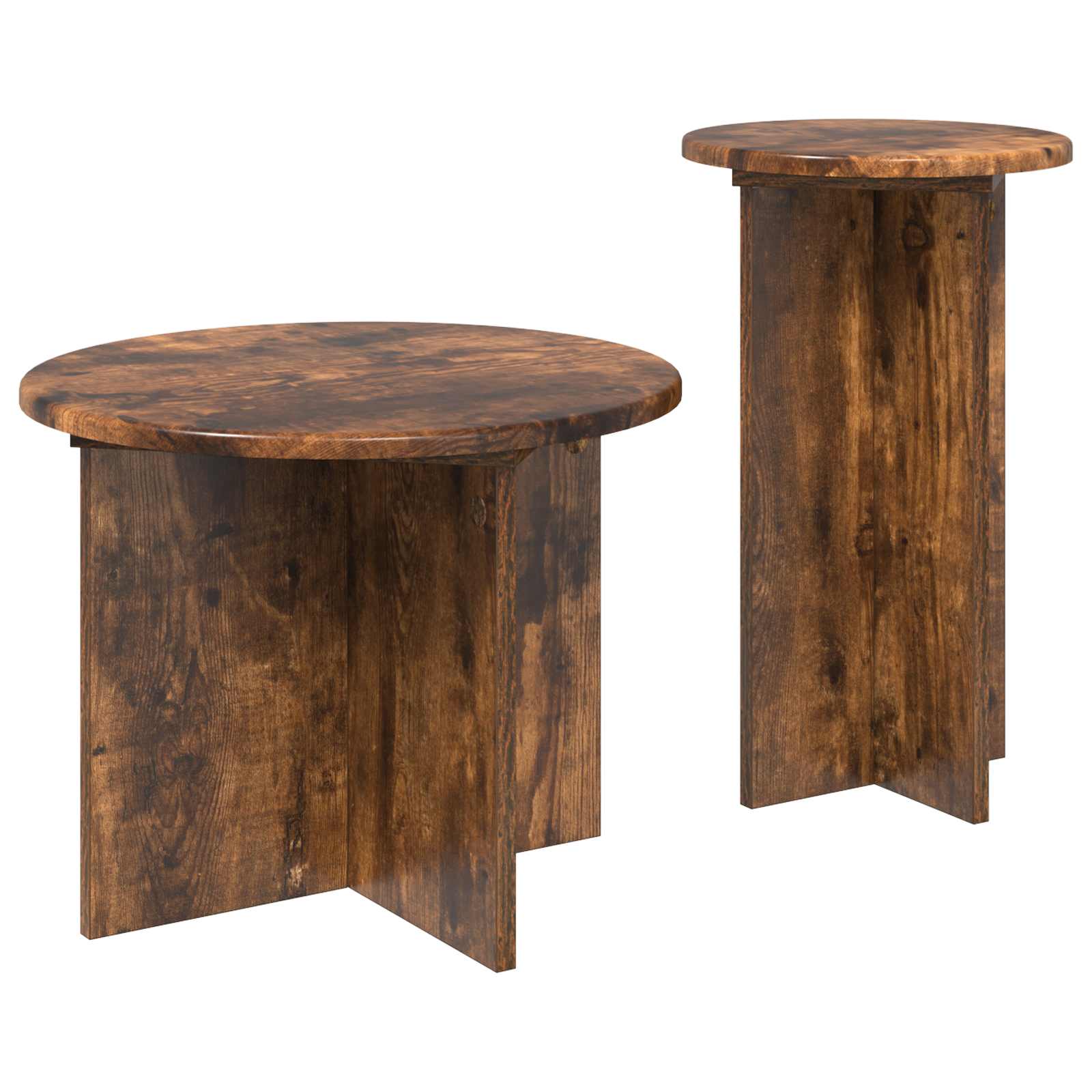 Beistelltisch-Set mit Speicher 2 pcs Weiß Holzwerkstoff