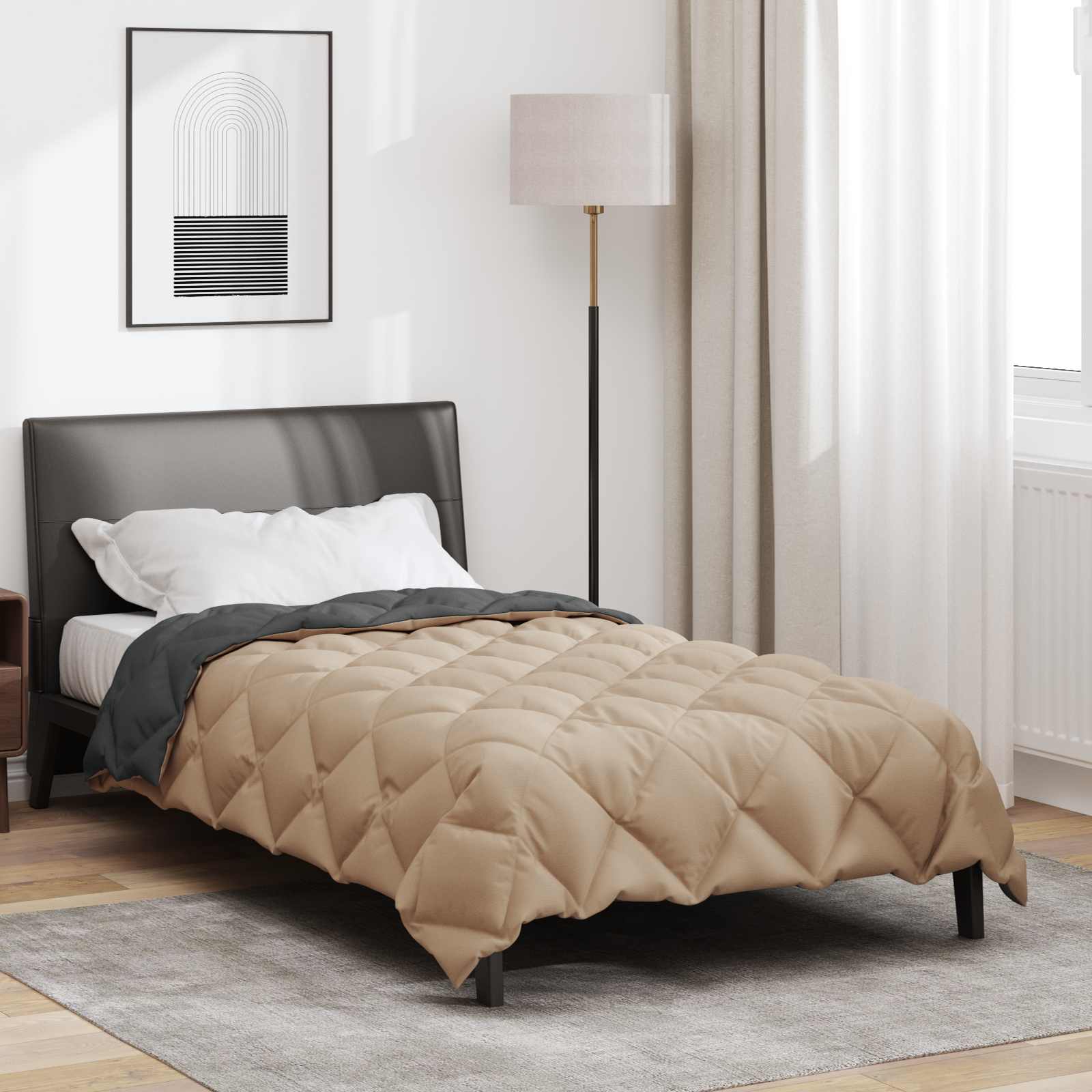 Winterbettdecke Anthrazit 135 x 200 cm Mikrofaser