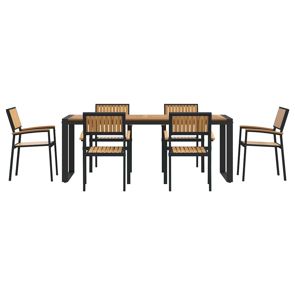 Garten Essgruppe 5 pcs Grau Massivholz Akazie
