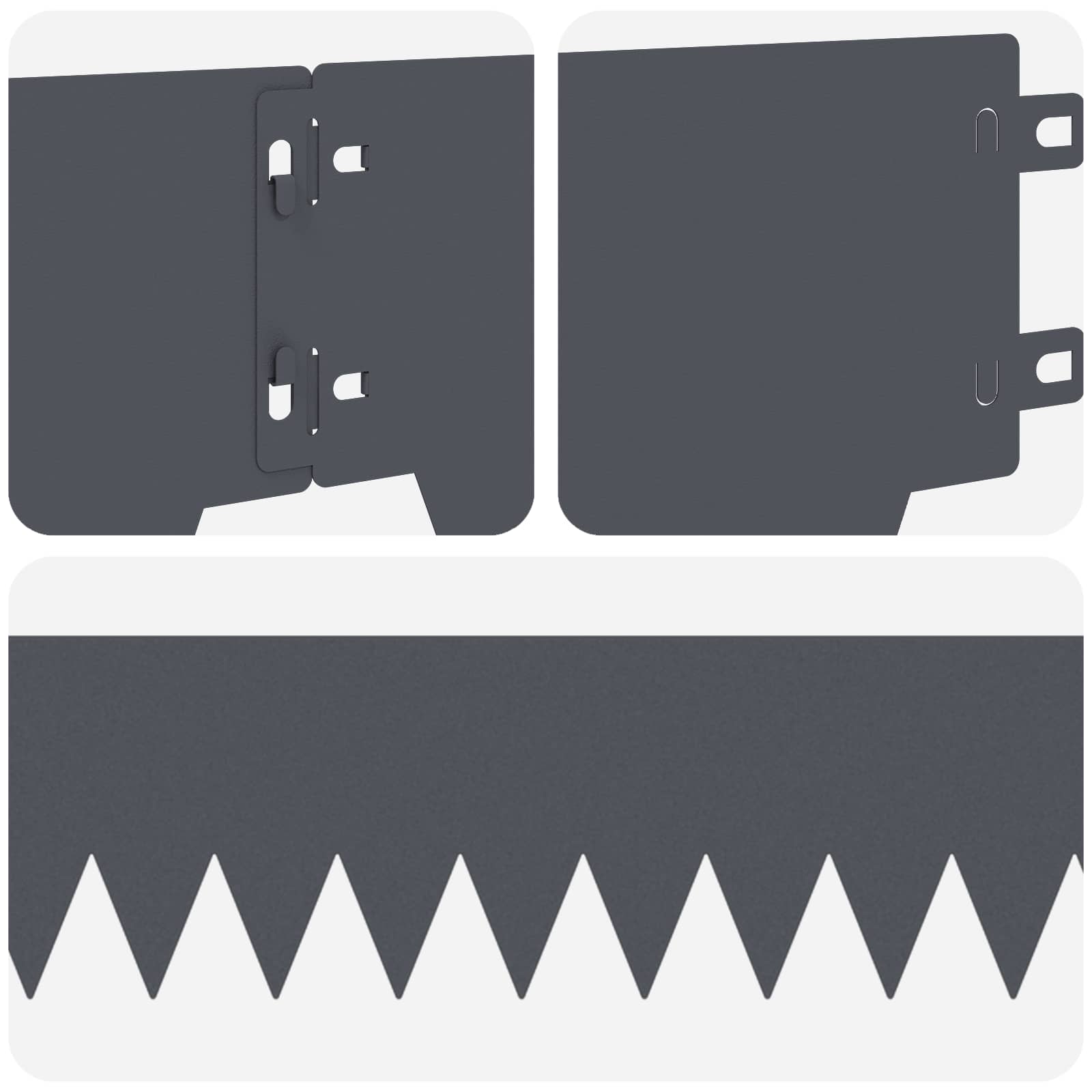 Raseneinfassung 10 pcs Länge Höhe 103 x 15 cm Stahl Schwarz