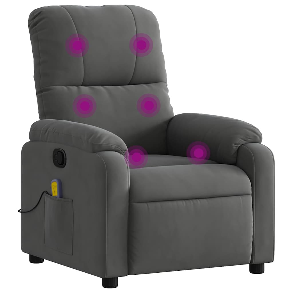 Massagesessel mit Liegefunktion, braun, Mikrofaserstoff