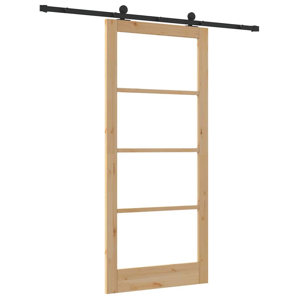 Schiebetür ORKDAL Natürlich und Schwarz 61 x 198,5 cm