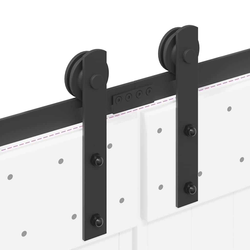 Schiebetürbeschlag-Set 366 cm Stahl Schwarz