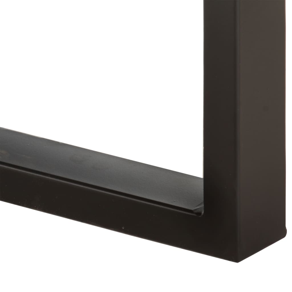 Sitzbank mit Naturkanten 110 cm Akazie Massivholz und Stahl