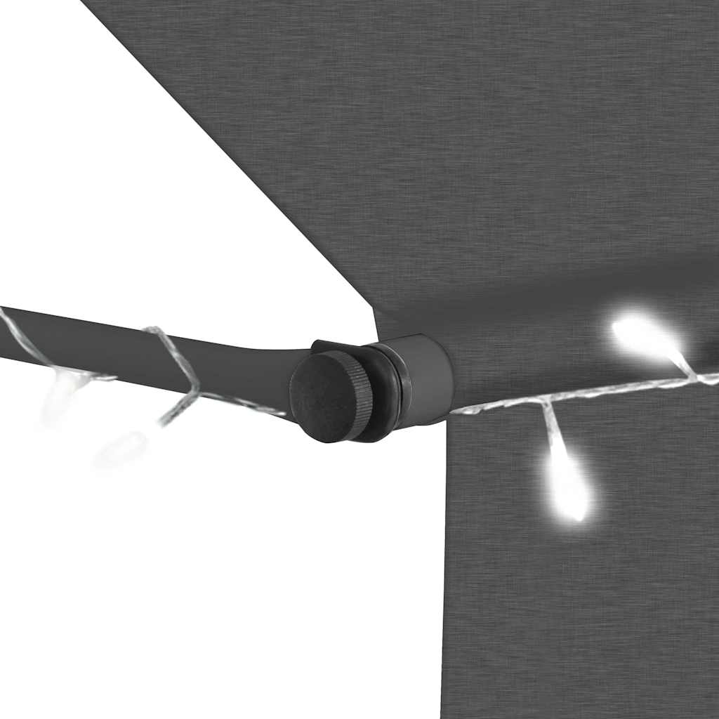 Einziehbare Markise Handbetrieben mit LED 100 cm Blau und Weiß