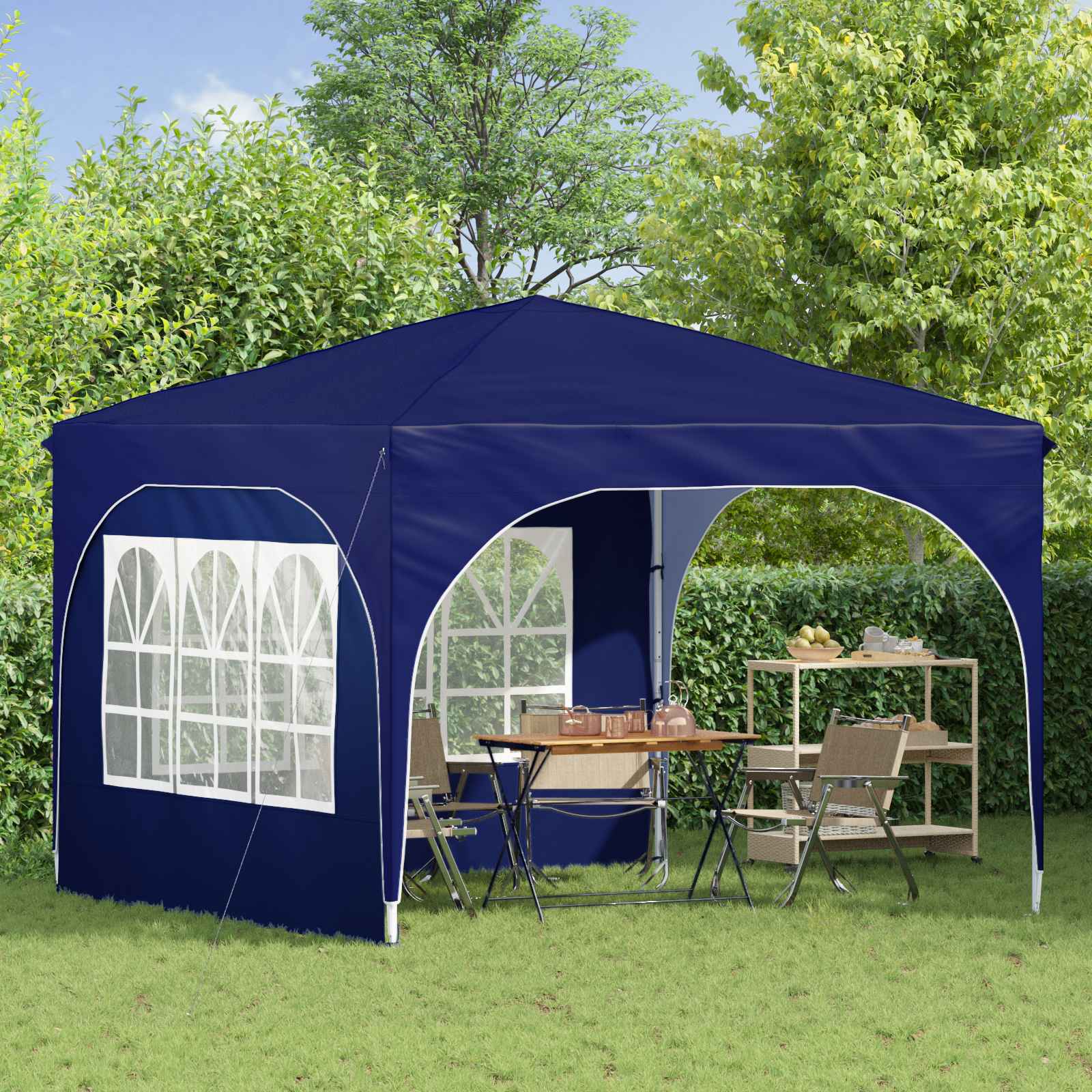 Pop-up Partyzelt 290 x 290 x 245 cm Creme