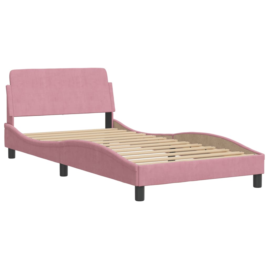 Bett mit Matratze Hellgrau 80x200 cm Samt