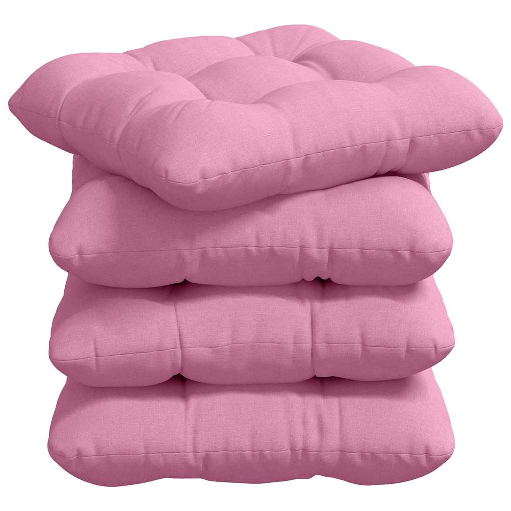 Sitzkissen 4 pcs Hellgrau 40 x 40 x 12 cm Stoff