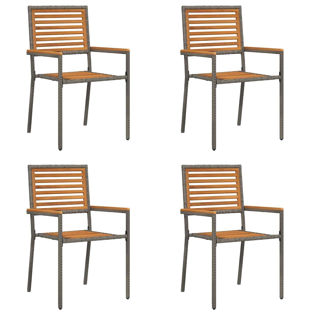 Garten Stapelstühle 4 pcs Braun und Schwarz 54 x 56 x 90 cm