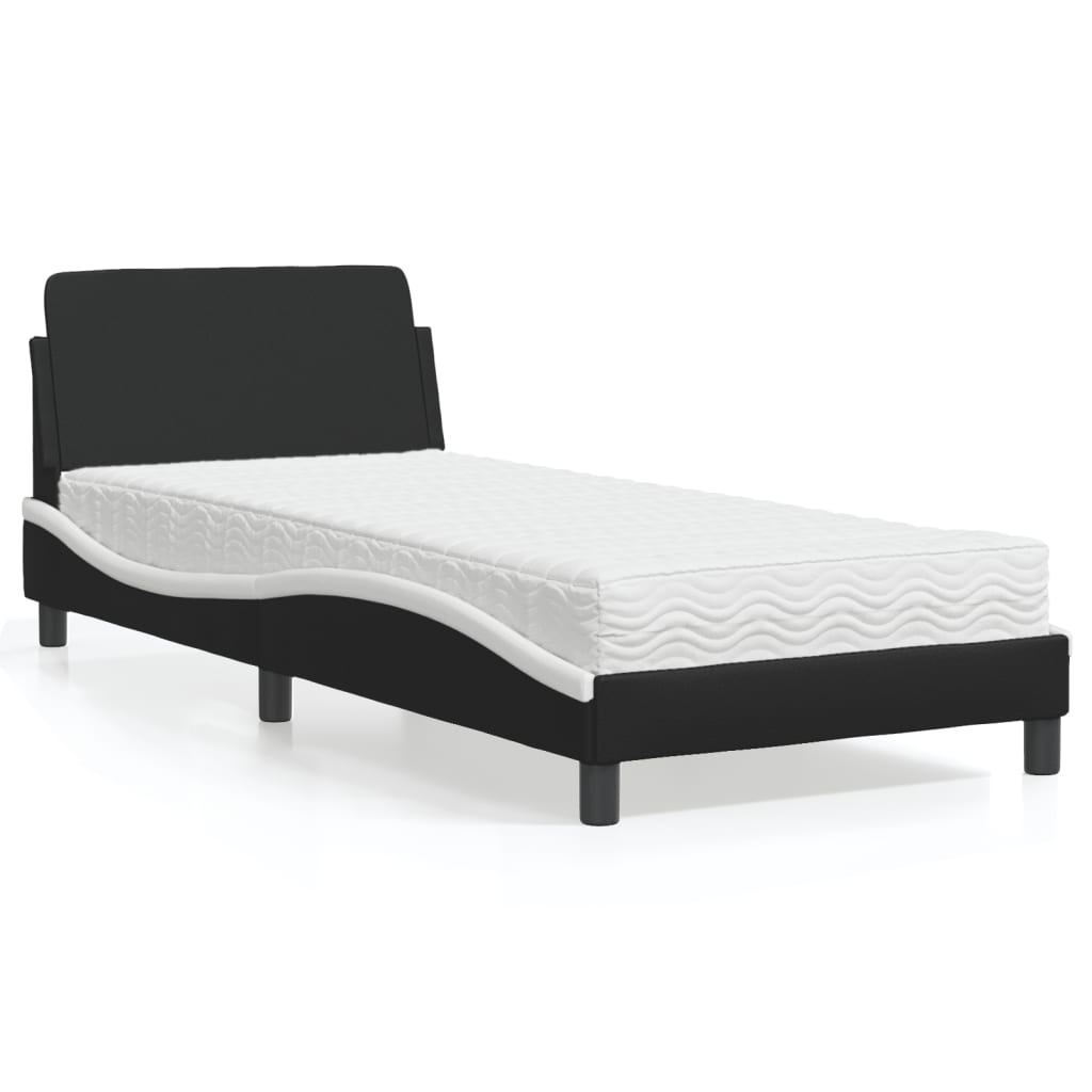 Bett mit Matratze "Dover" Schwarz 80x200 cm Kunstleder