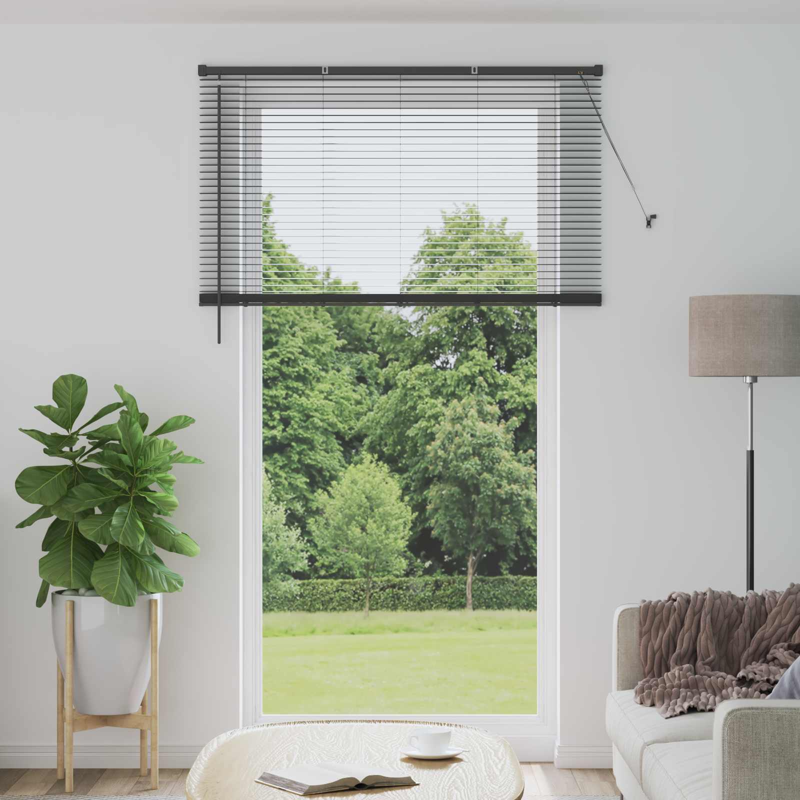 Jalousie Silber Grau 150 x 40 cm 25 mm PVC