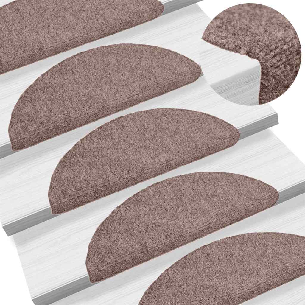 Stufenmatten Selbstklebend 15 Stk. 56x17x3 cm Hellbraun Halbrund