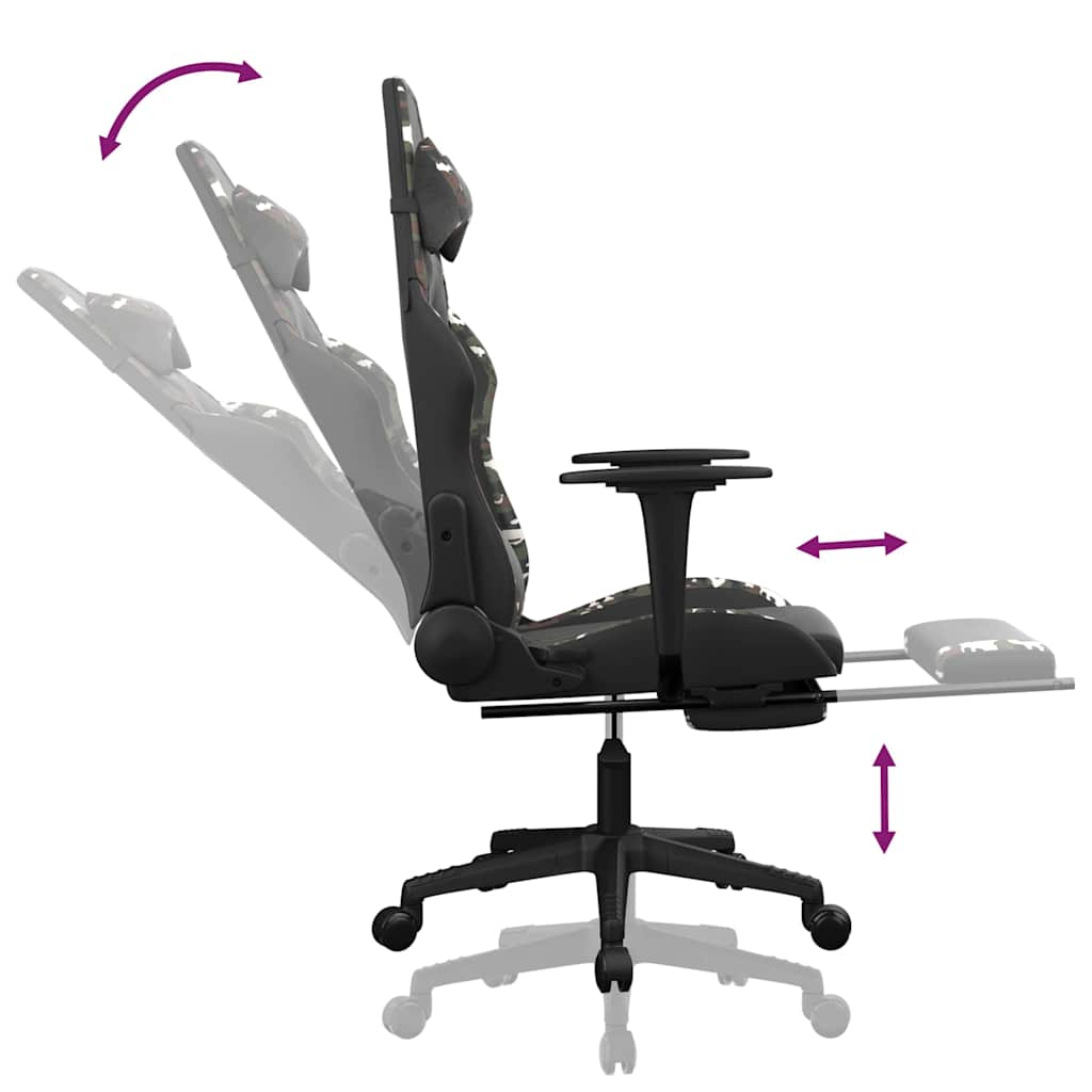Gaming-Stuhl mit Massagefunktion Schwarz und Grün Kunstleder