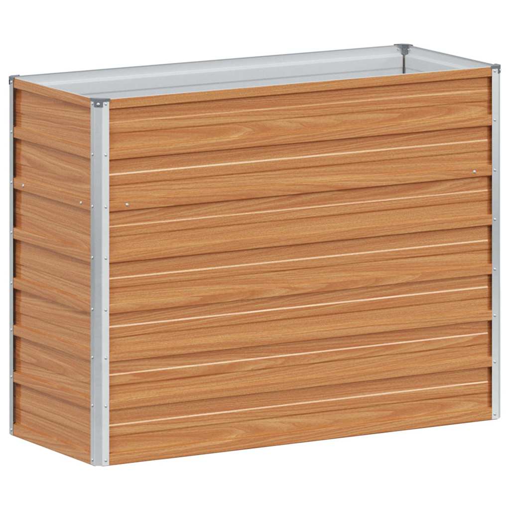Hochbeet Hellbraun 100 x 100 x 77 cm Verzinkter Stahl