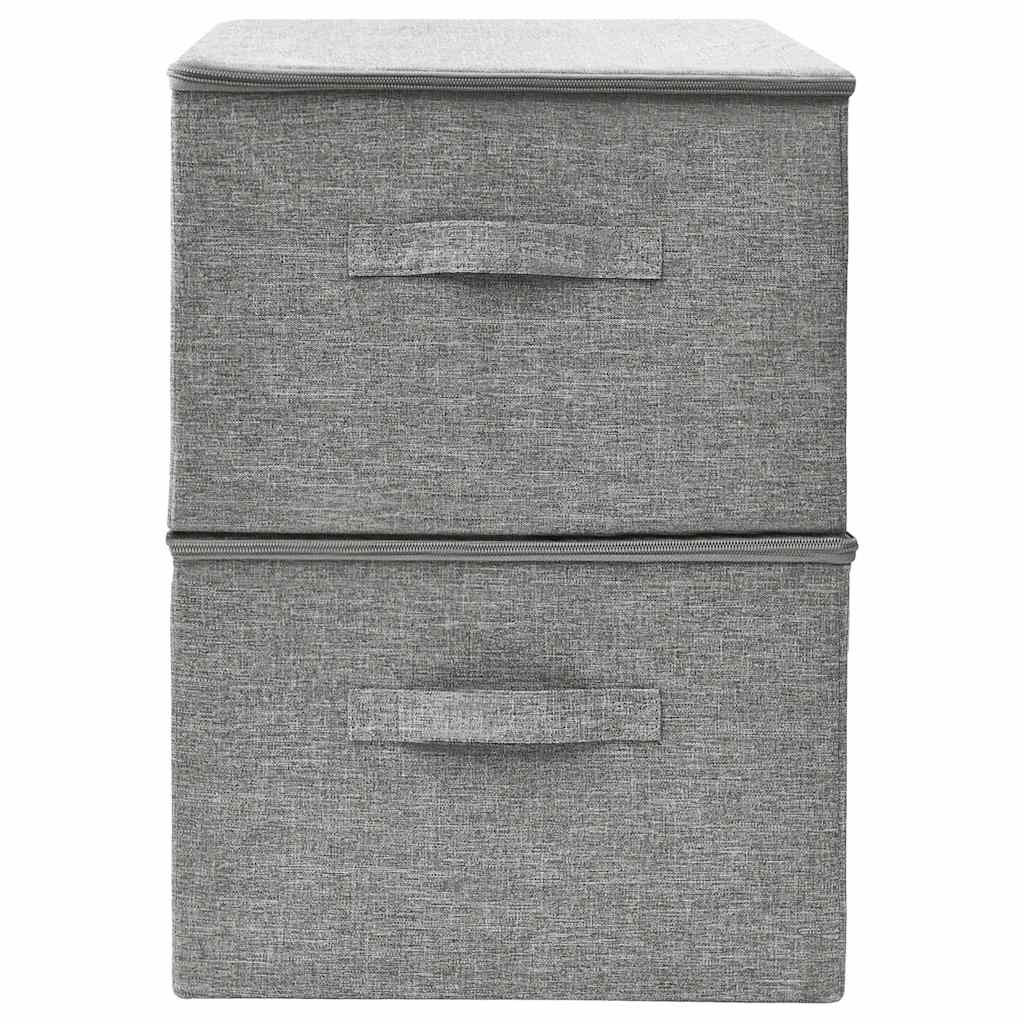 Aufbewahrungsboxen 2 Stk. Stoff 43x34x23 cm Creme