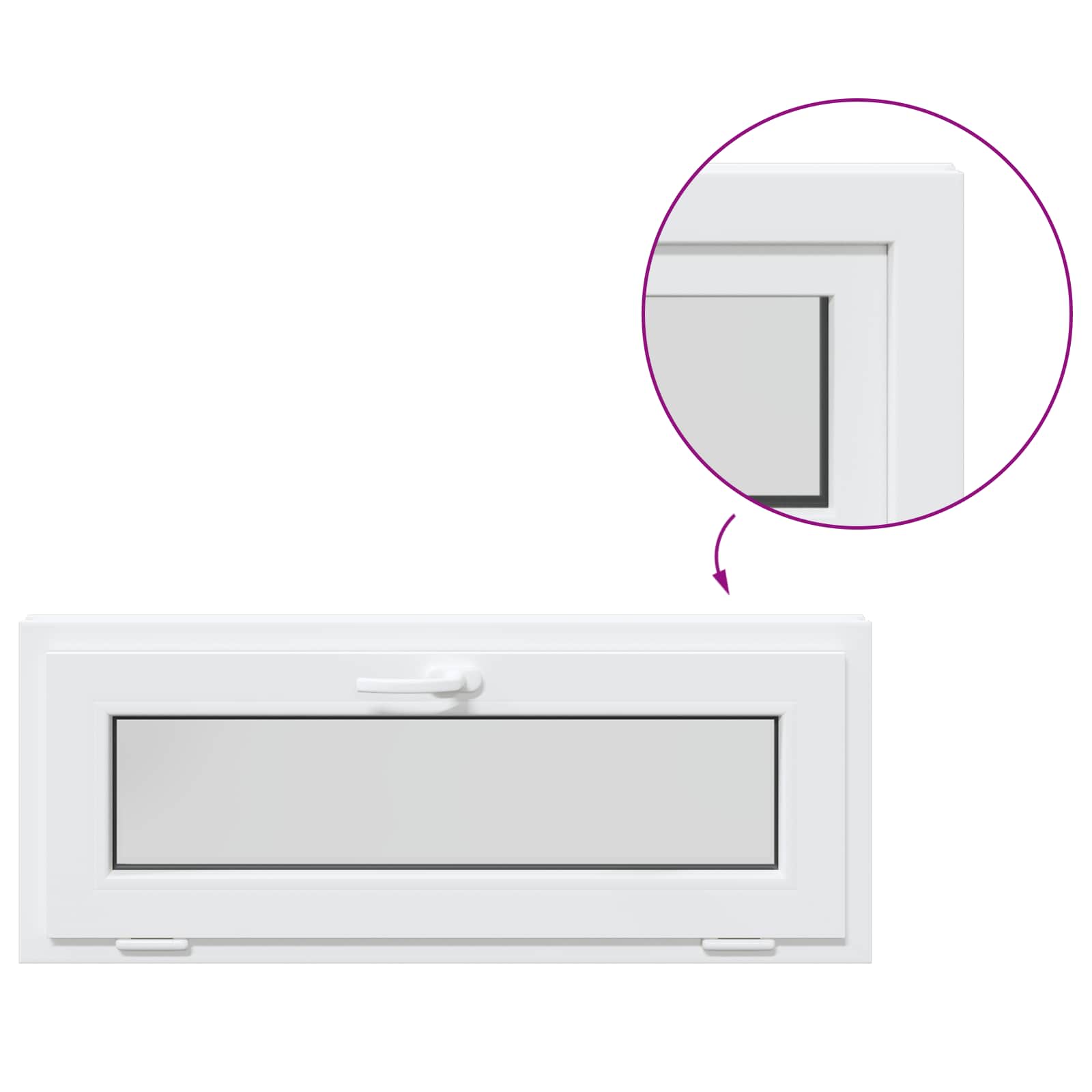 Kellerfenster RISOR 60 x 40 cm PVC und Glas Weiß