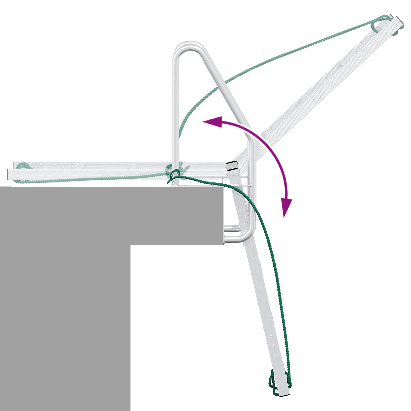 3-Stufen Dockleiter Silber 58 x 77 x 144 cm Aluminium