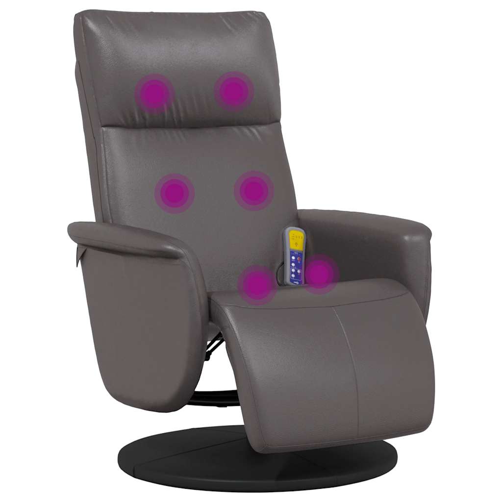 Massagesessel mit Fußteil Creme Kunstleder