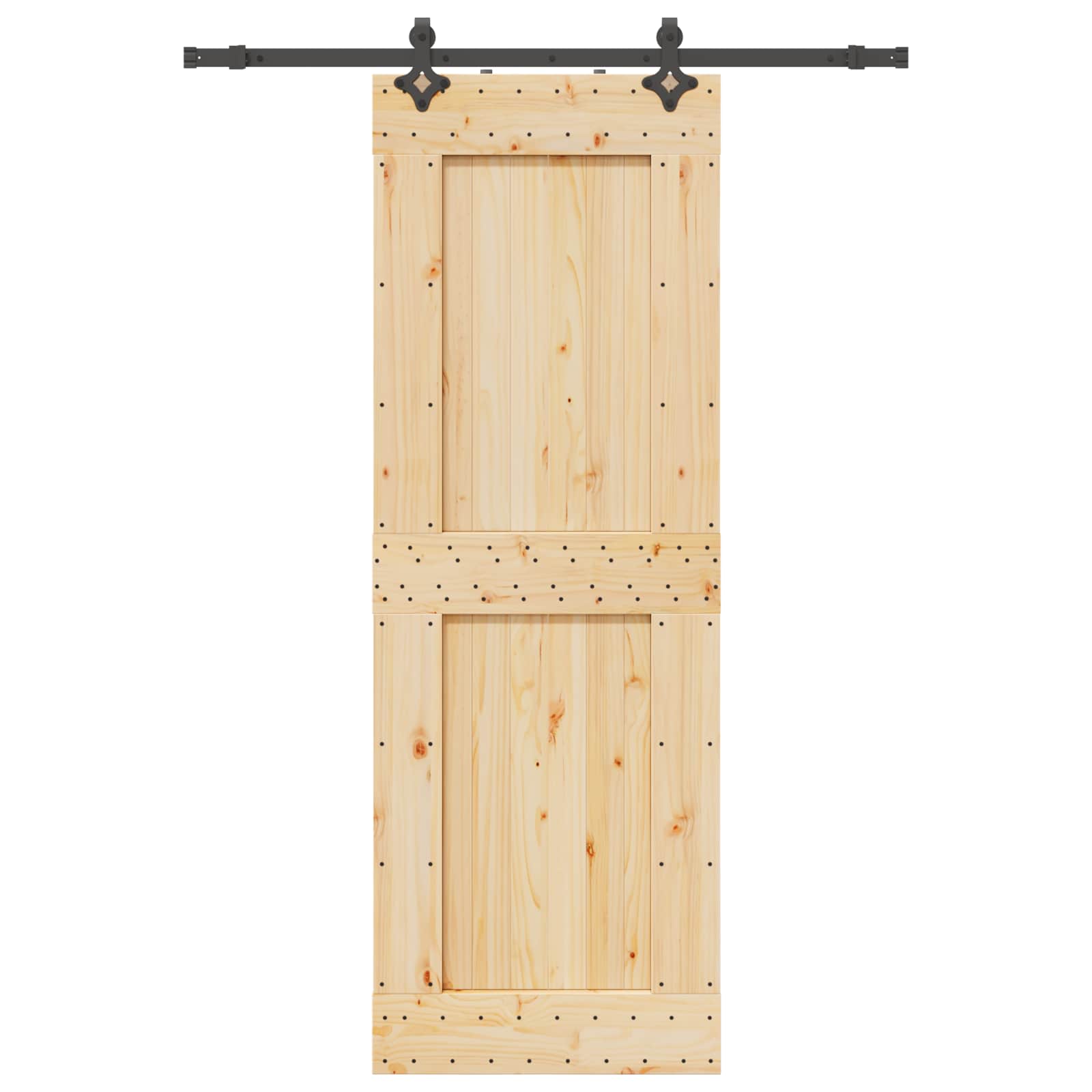 Schiebetür NARVIK Natürlich und Schwarz 70 x 210 cm (152,5 cm)